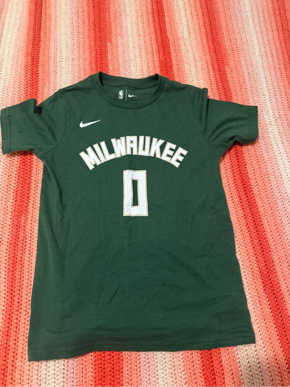 Nike Youth Milwaukee Dark Green Tee with White Lettering